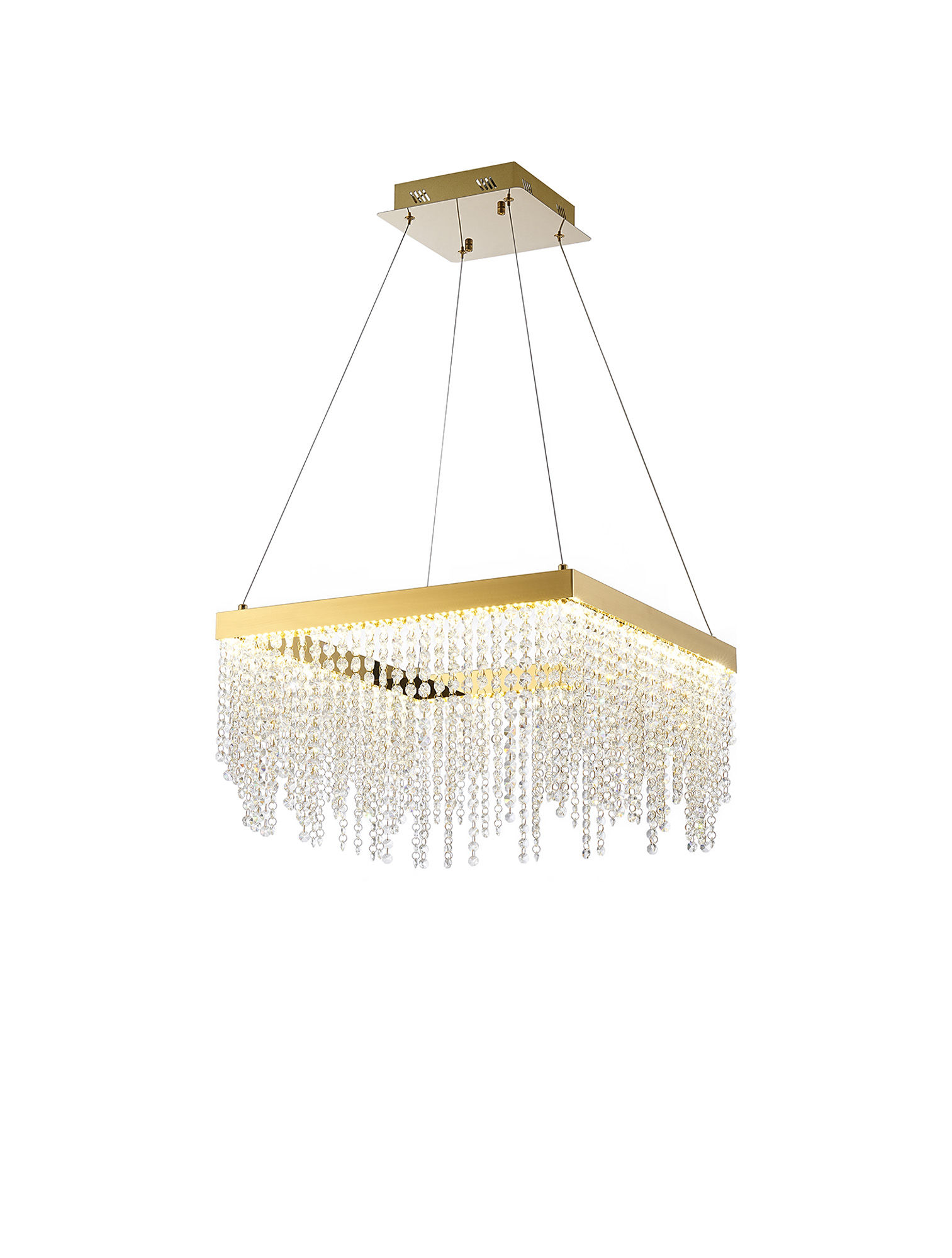IL32873  Bano Square Dimmable Pendant 29W LED French Gold